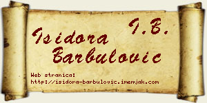 Isidora Barbulović vizit kartica